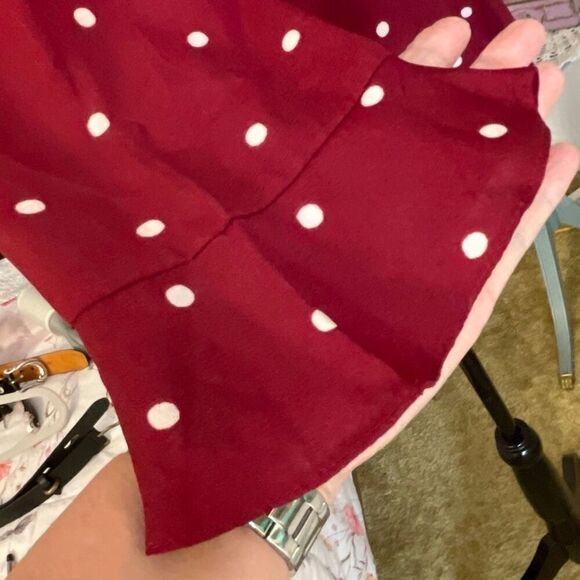 Everly Women’s Wrap Around Low cut 3/4 Sleeve Polka-Dot Blouse/Top - Picture 6 of 10